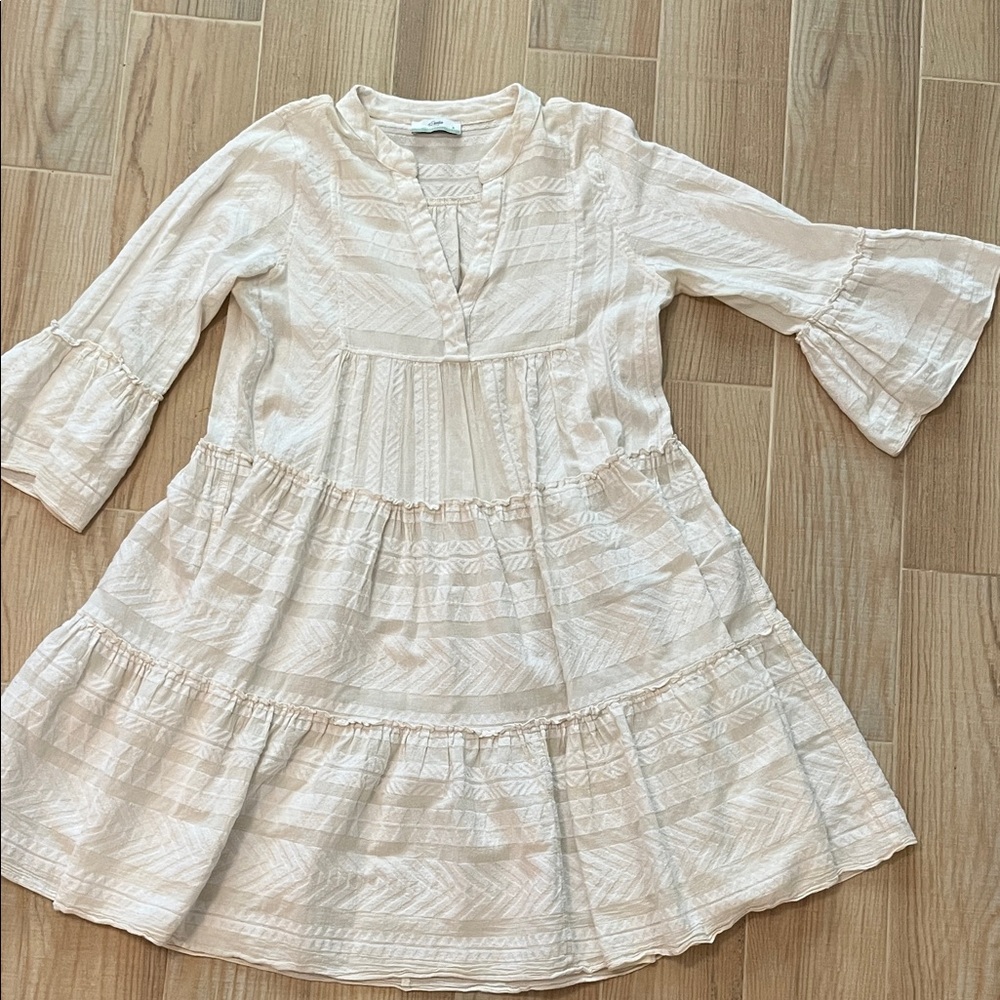 Devotion TWINS Cream Long Sleeve Tunic Dress